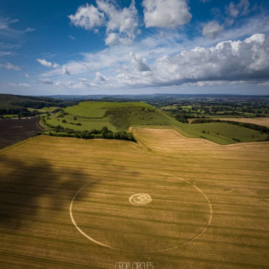 Crop Circle – Cley Hill, Near Warminster, Wiltshire, UKClick for Location: ST8435245016 (August 10, 2023)
