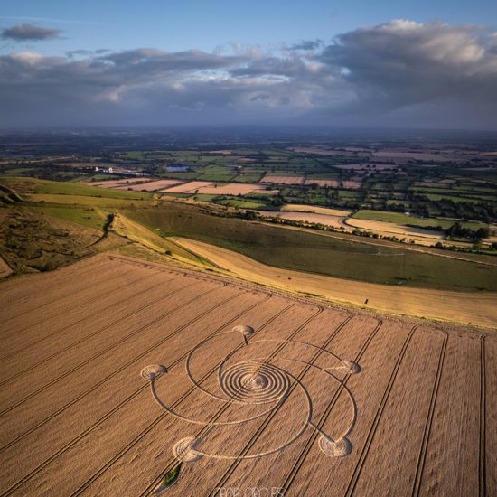 Crop Circle – Combe Hill, Near Bratton, Wiltshire, UKClick for Location : ST9092751294 (July 30, 2023)