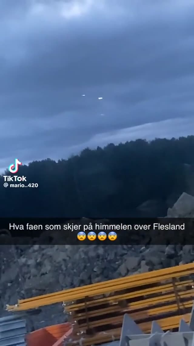 Lights Over Flesland Airport Norway