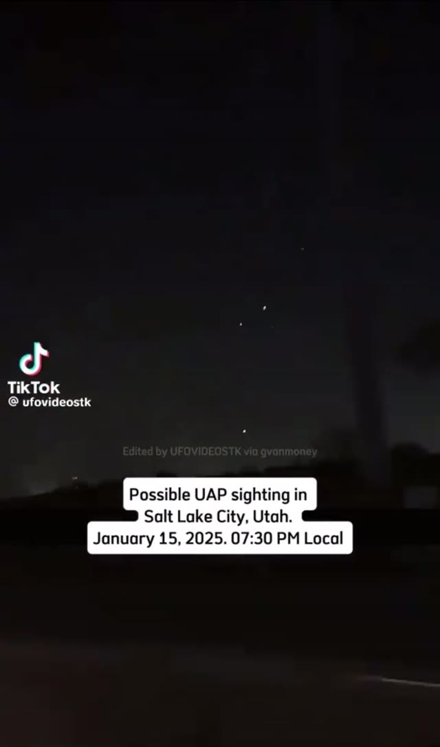 UAP Sighting In Salt Lake City Utah Jan 15 2025