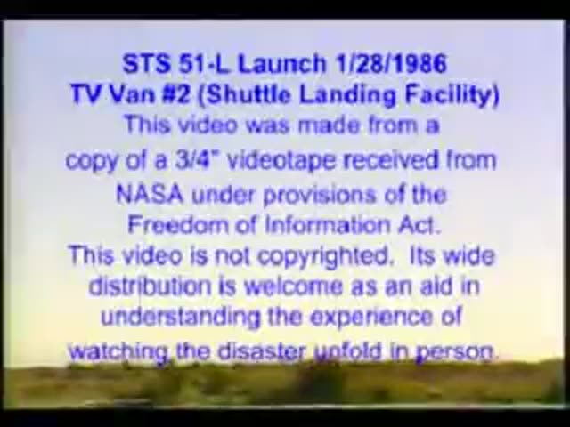 UFO Video – Kennedy Space Center, Florida, USA (January 28, 1986)