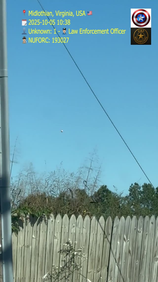 UFO Video – Midlothian, Virginia, USA (October 5, 2025)