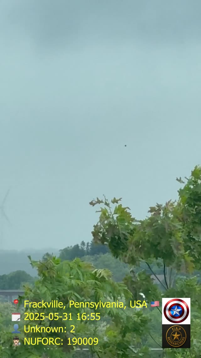 UFO Video – Frackville, Pennsylvania, USA (May 31, 2025)