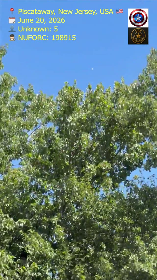 UFO Video – Piscataway, New Jersey, USA (June 20, 2026)