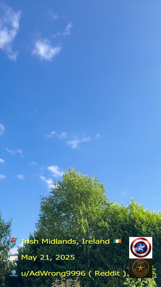 UFO Video – Irish Midlands, Ireland (May 21, 2025)